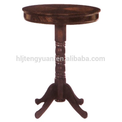 T518 Solid Carved Wood Base Round Table