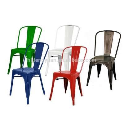 Seven Different Colors Stackable Cheap Garden Metal Bistro Chair